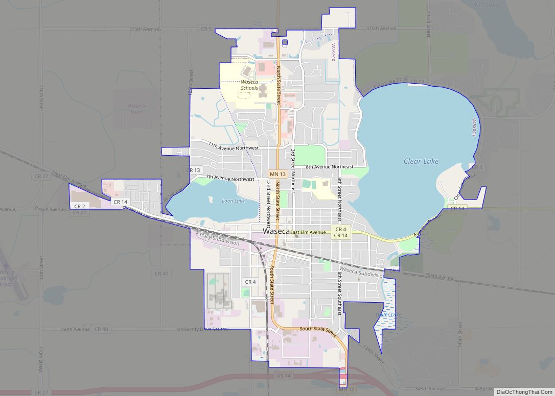 Map of Waseca city