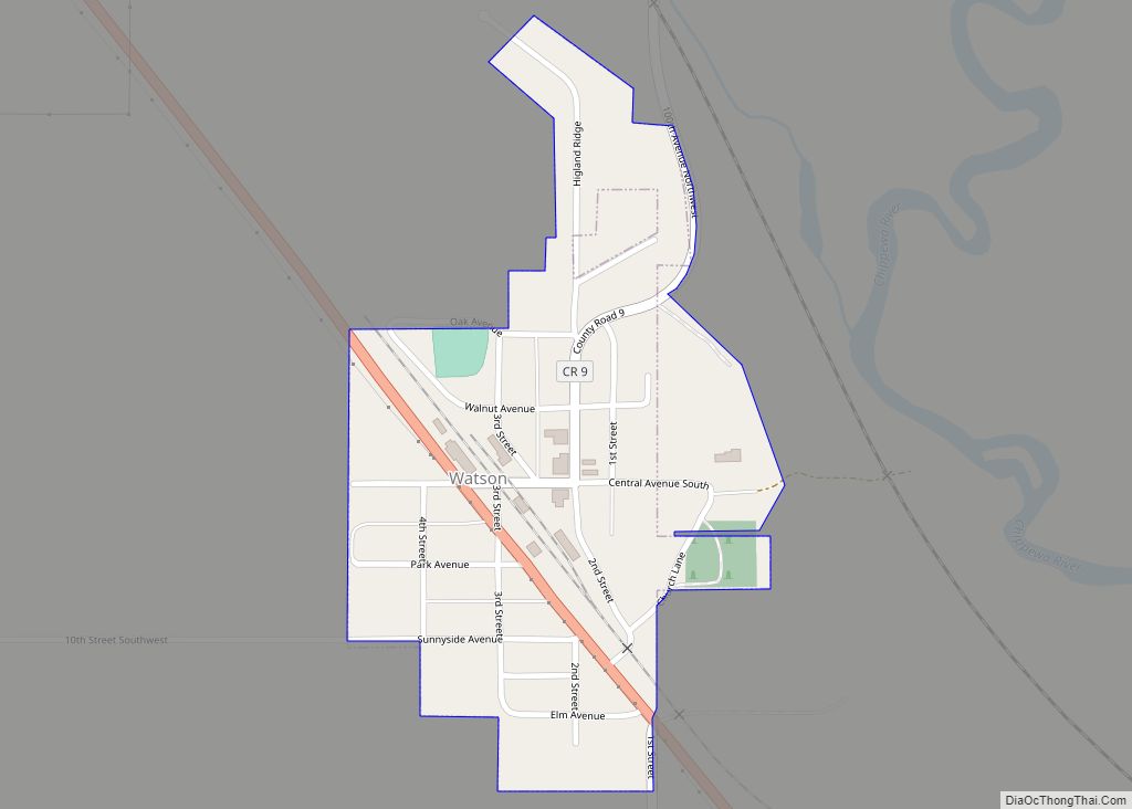 Map of Watson city, Minnesota