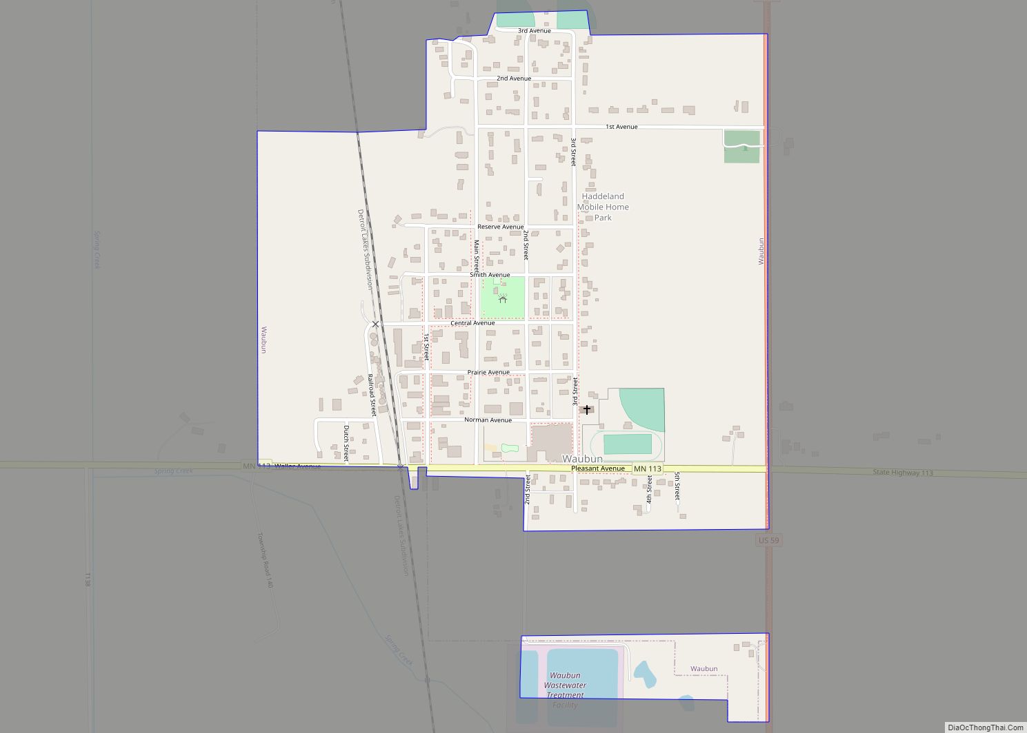 Map of Waubun city