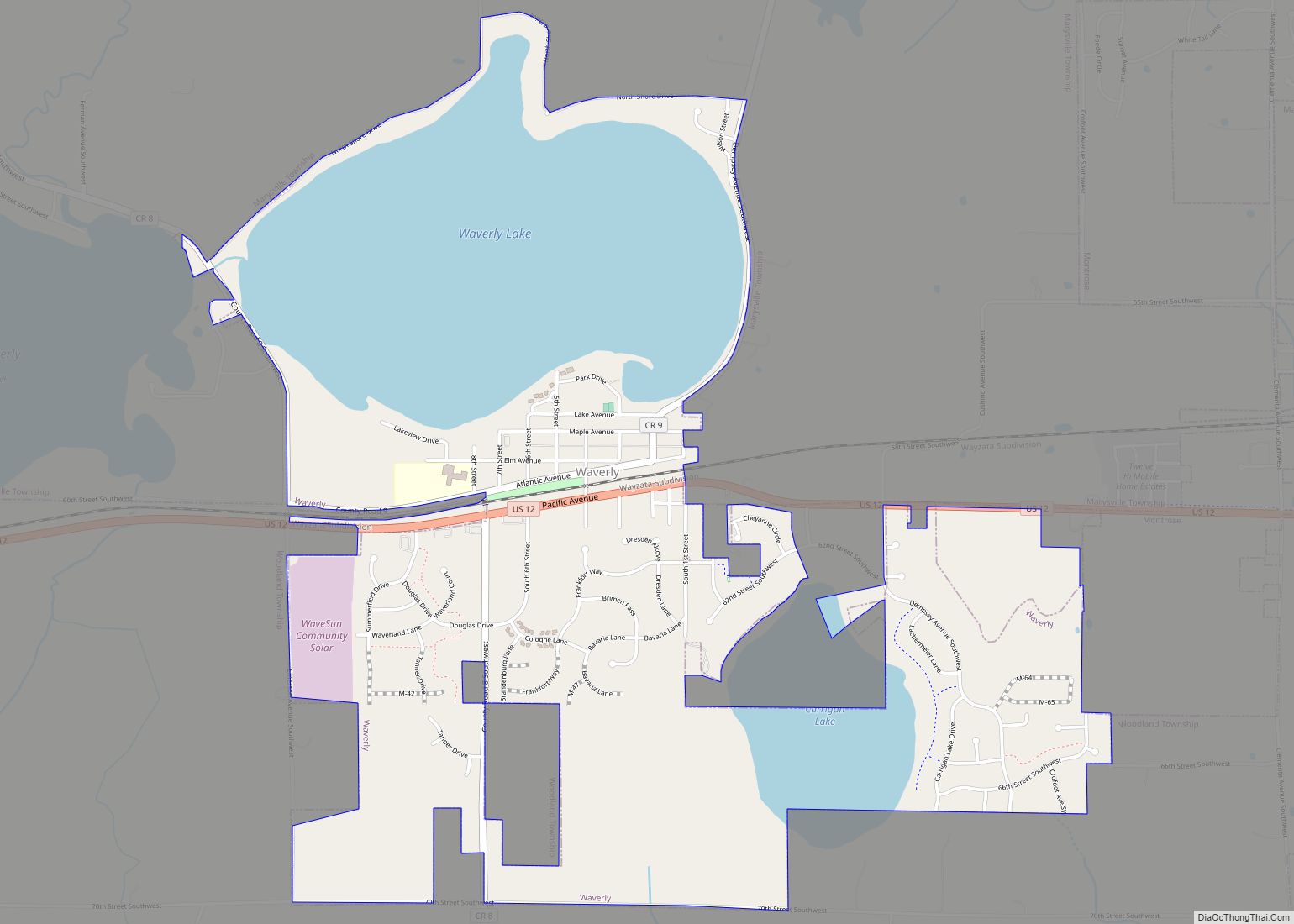 Map of Waverly city, Minnesota