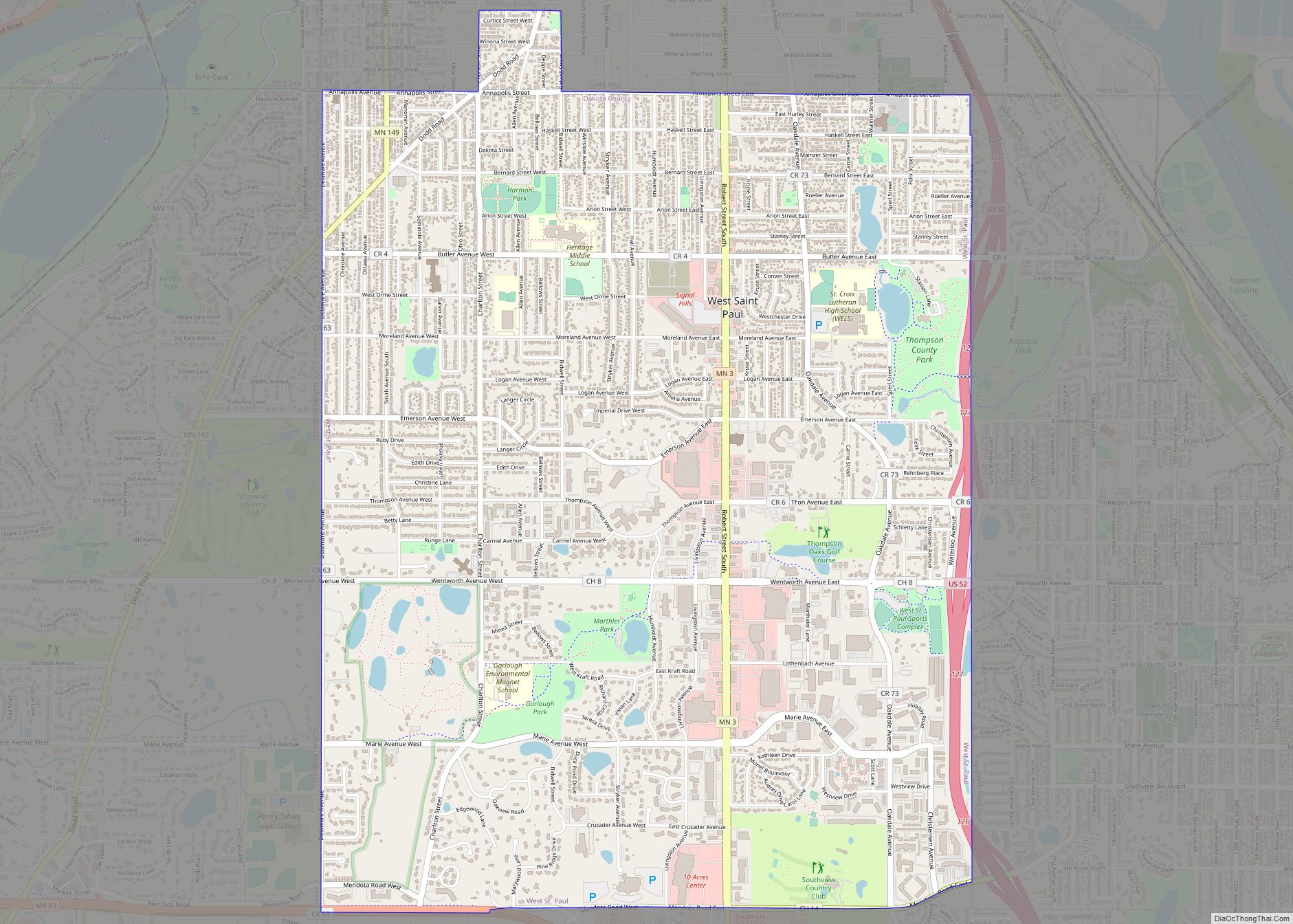 Map of West St. Paul city