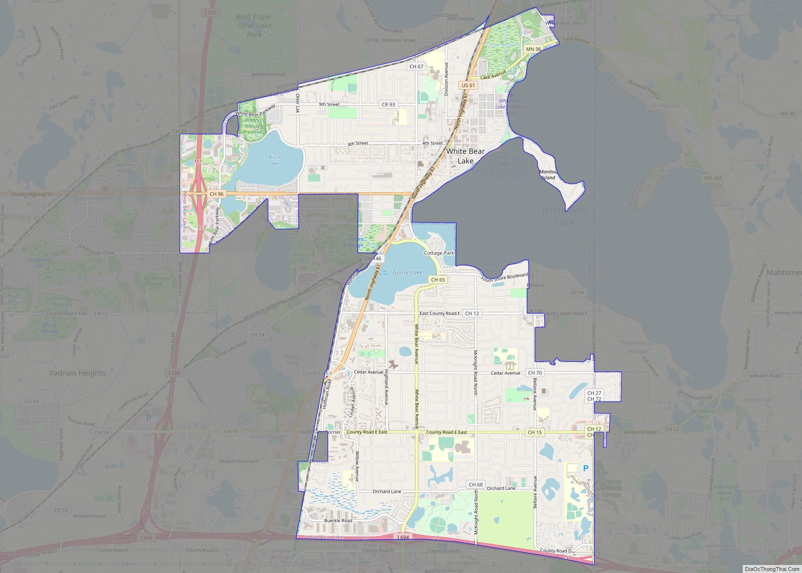 Map of White Bear Lake city