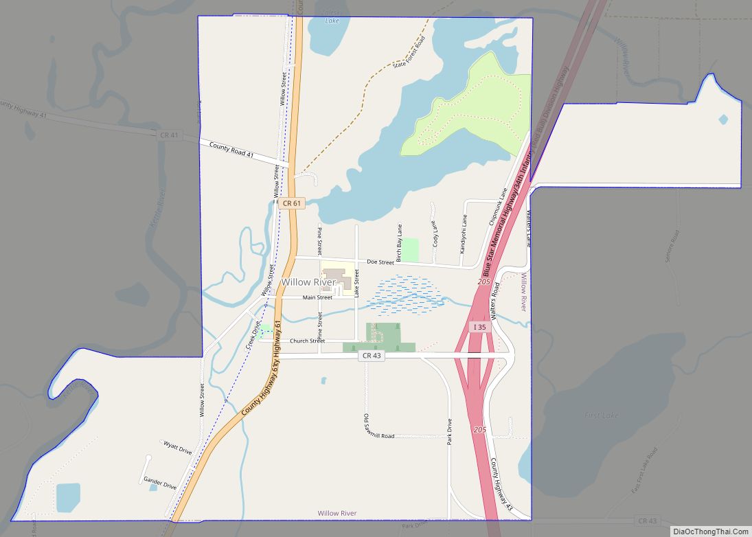 Map of Willow River city