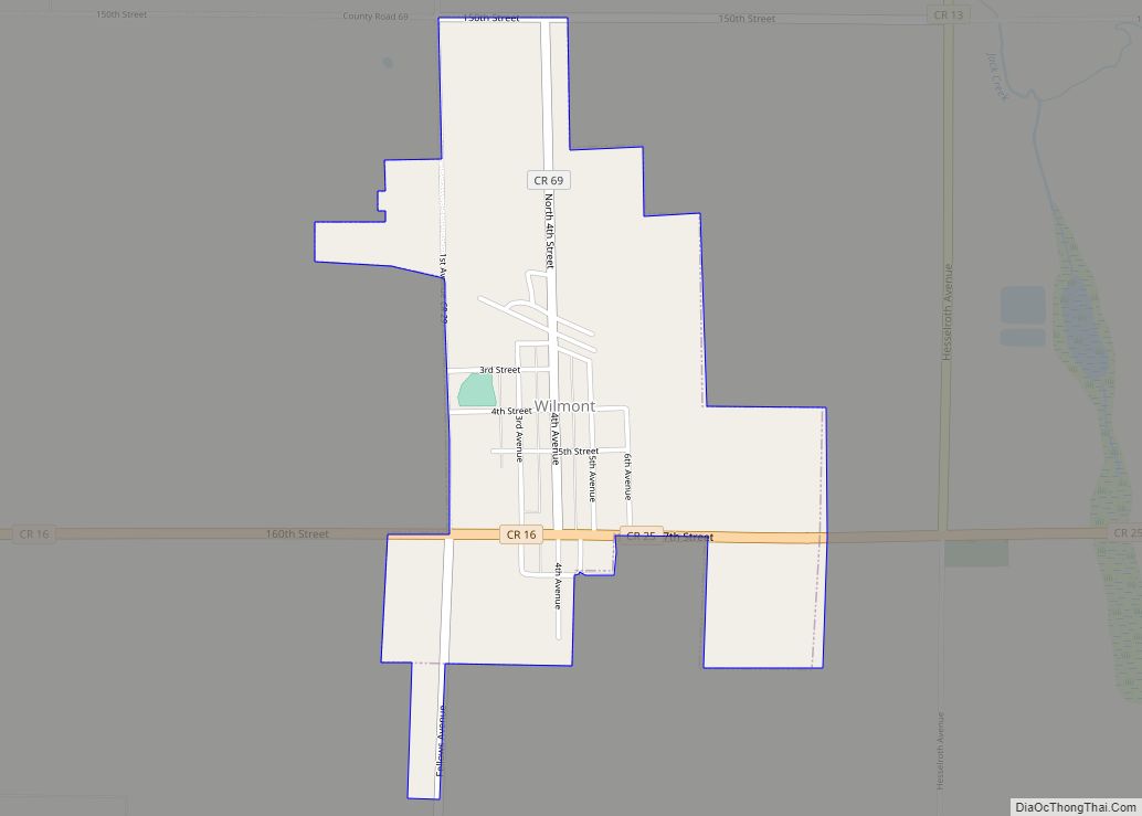 Map of Wilmont city