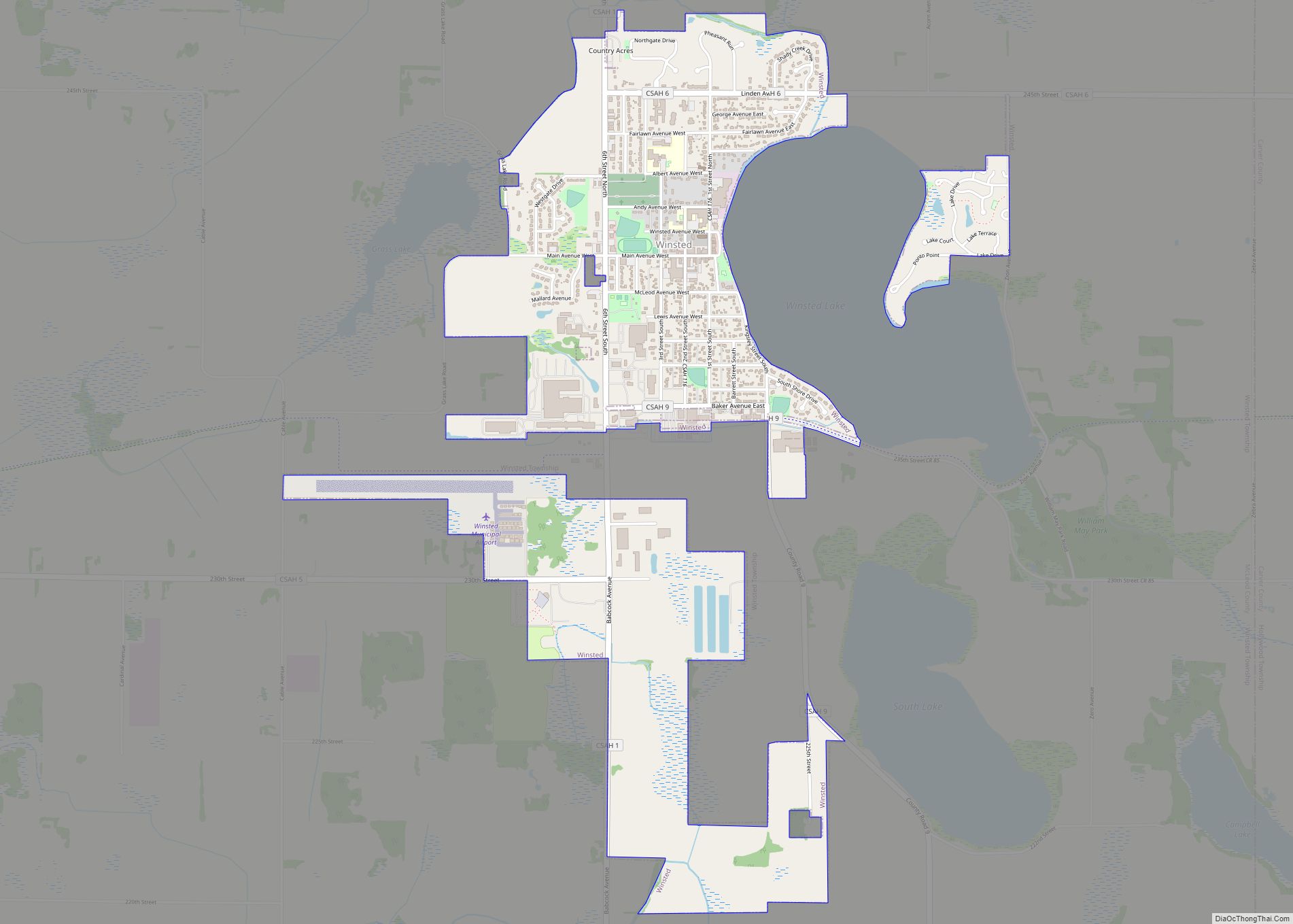 Map of Winsted city, Minnesota