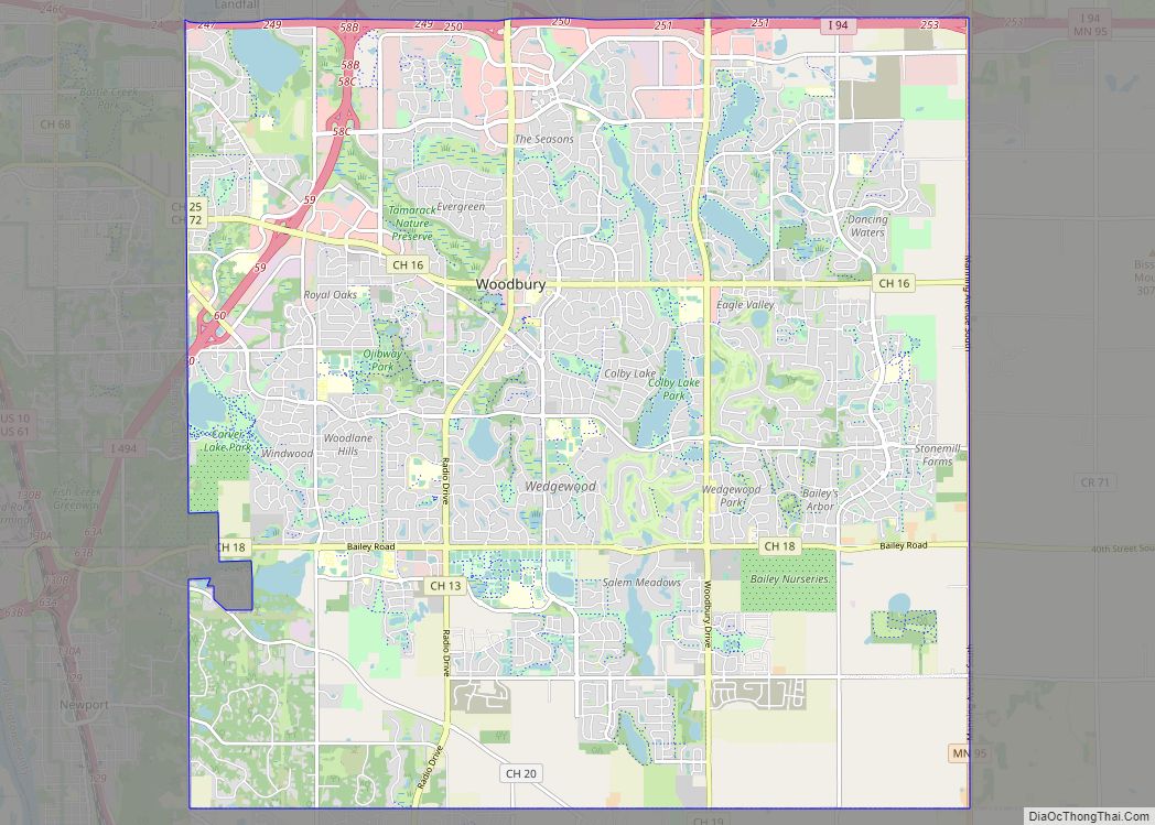 Map of Woodbury city, Minnesota