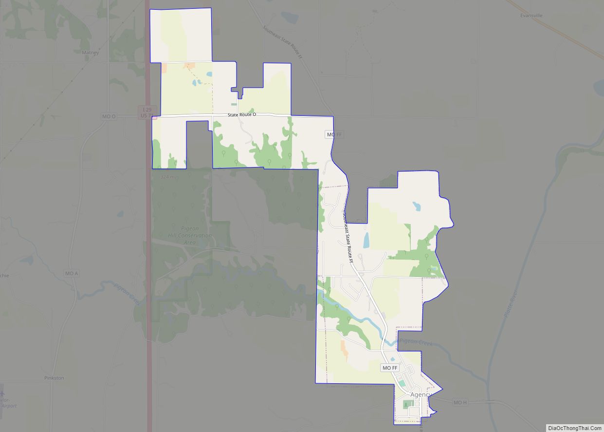 Map of Agency village, Missouri