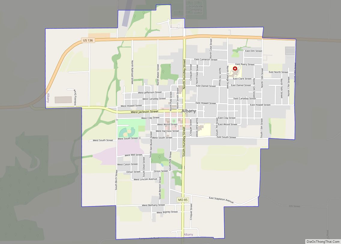 Map of Albany city, Missouri