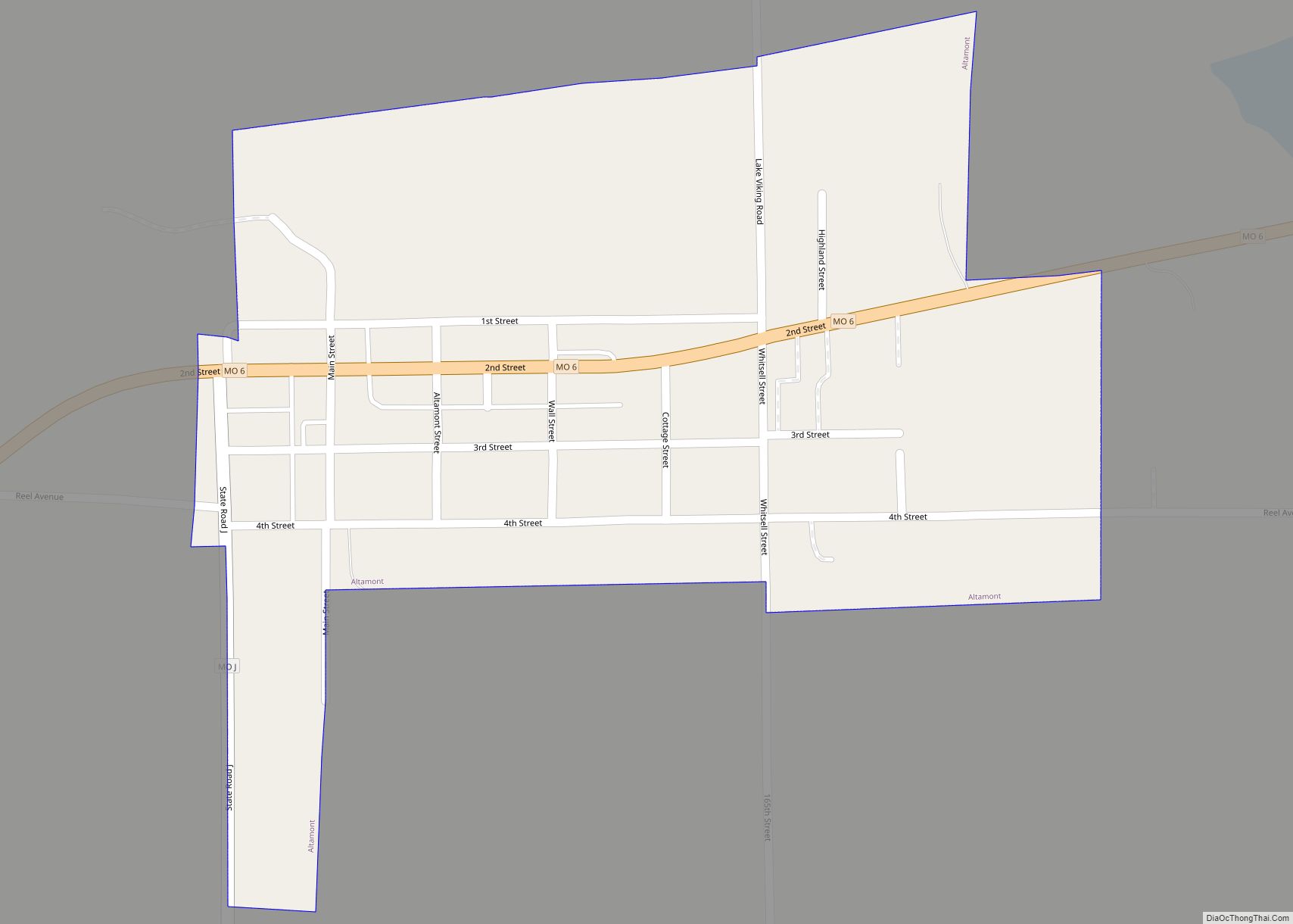 Map of Altamont village, Missouri
