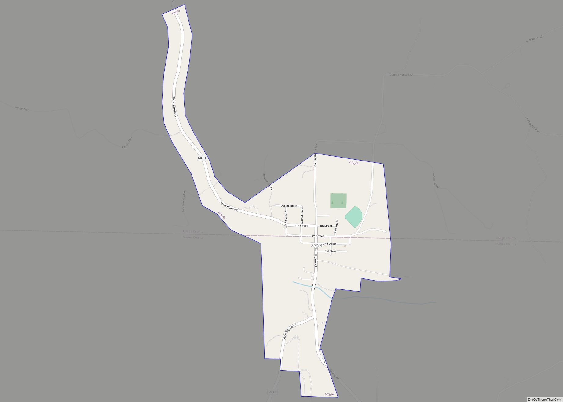 Map of Argyle town, Missouri