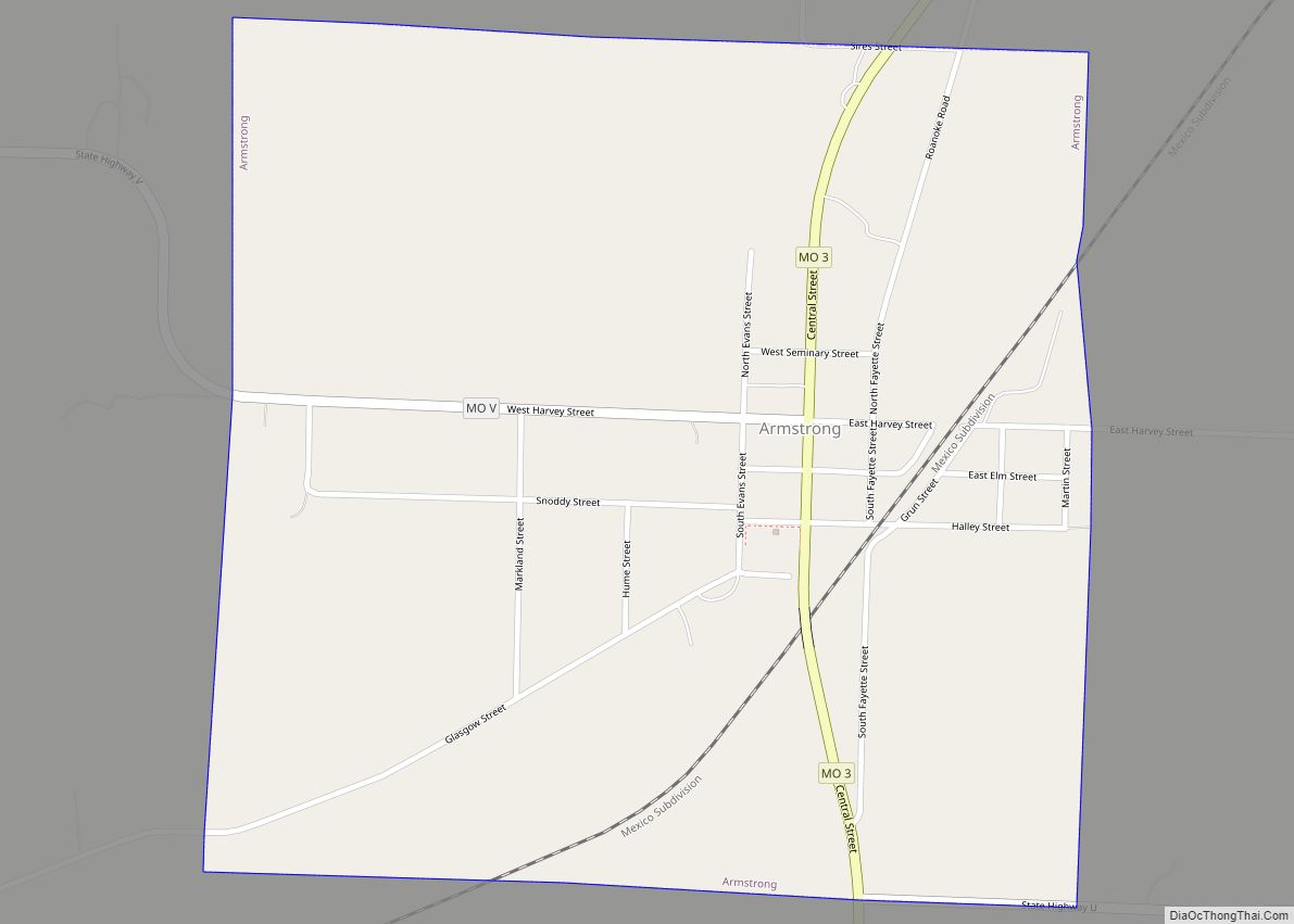 Map of Armstrong city, Missouri