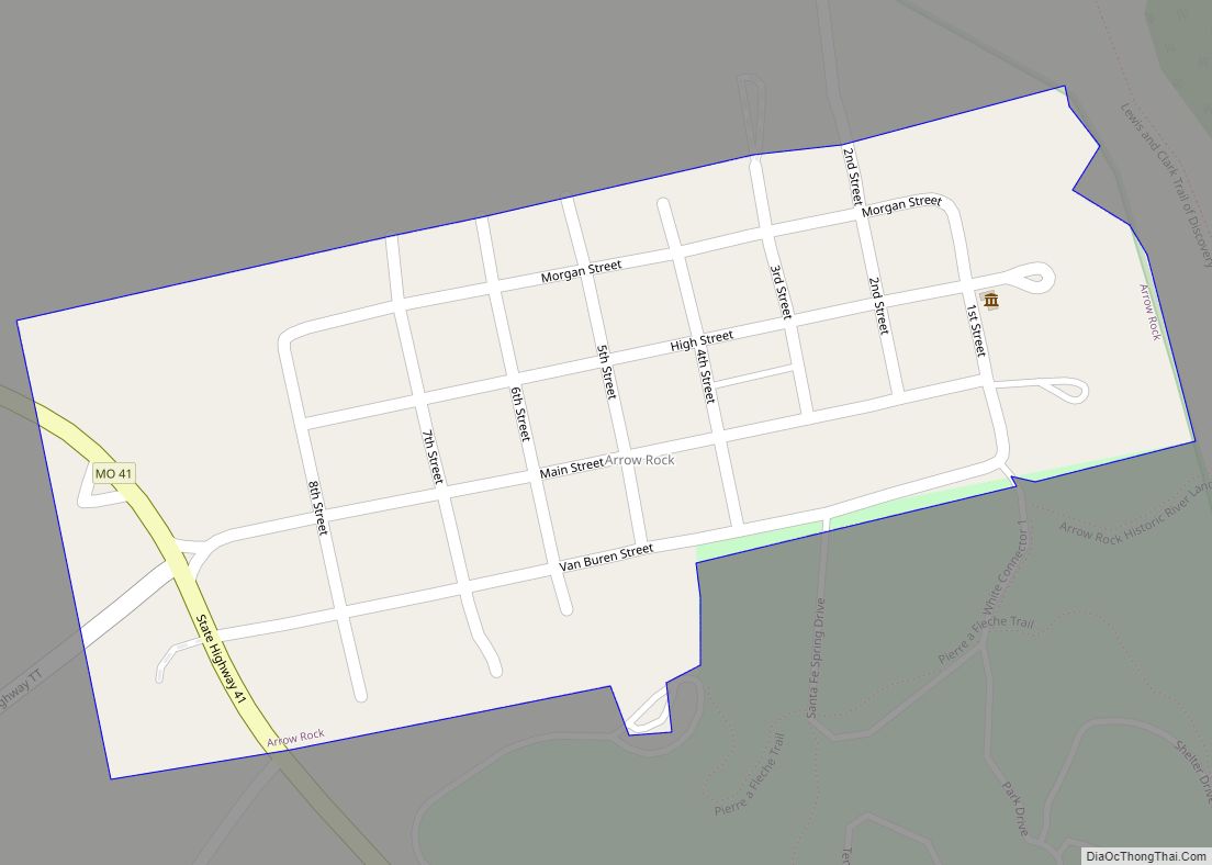 Map of Arrow Rock town