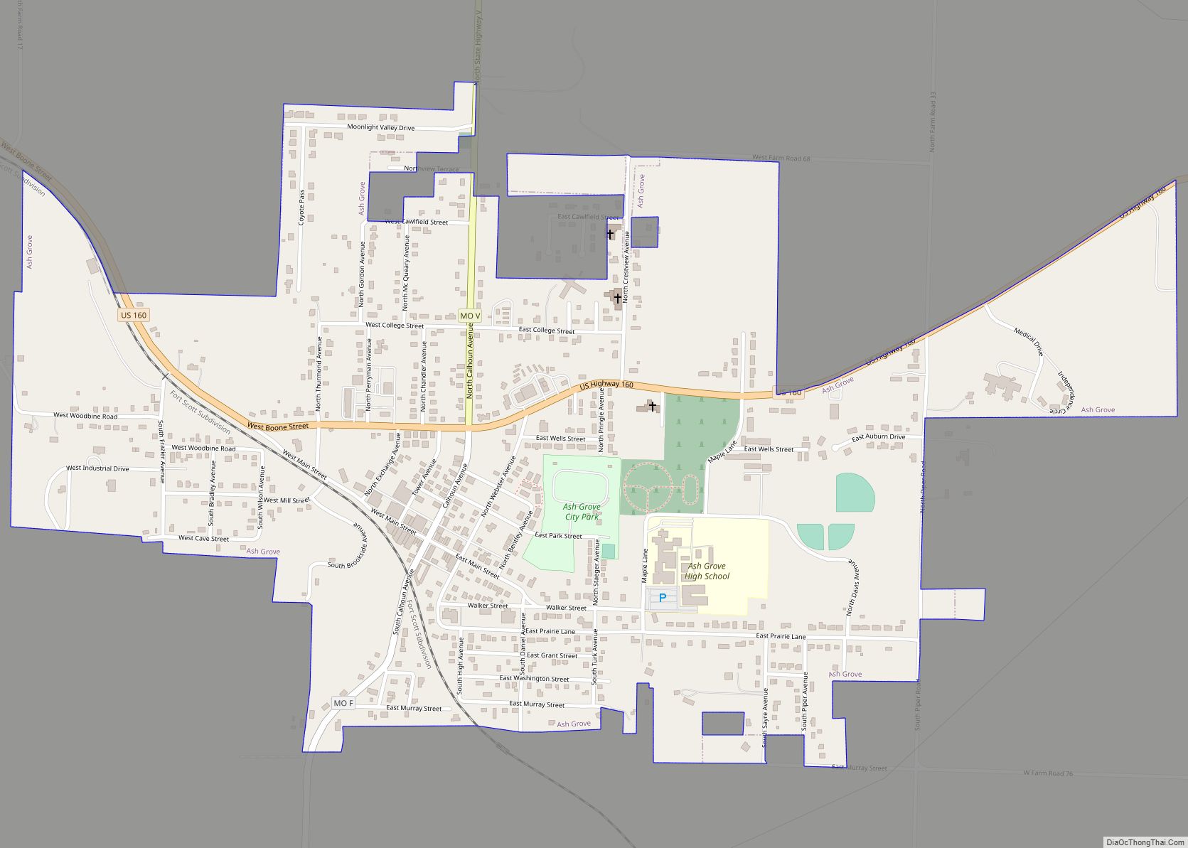 Map of Ash Grove city