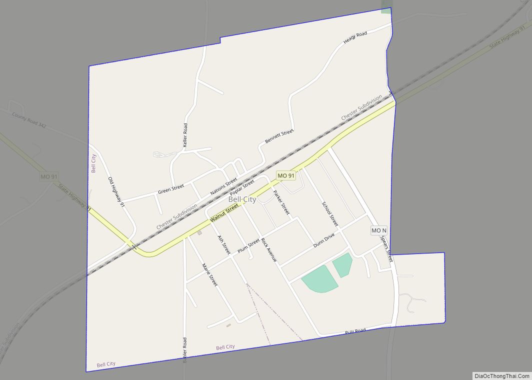Map of Bell City city