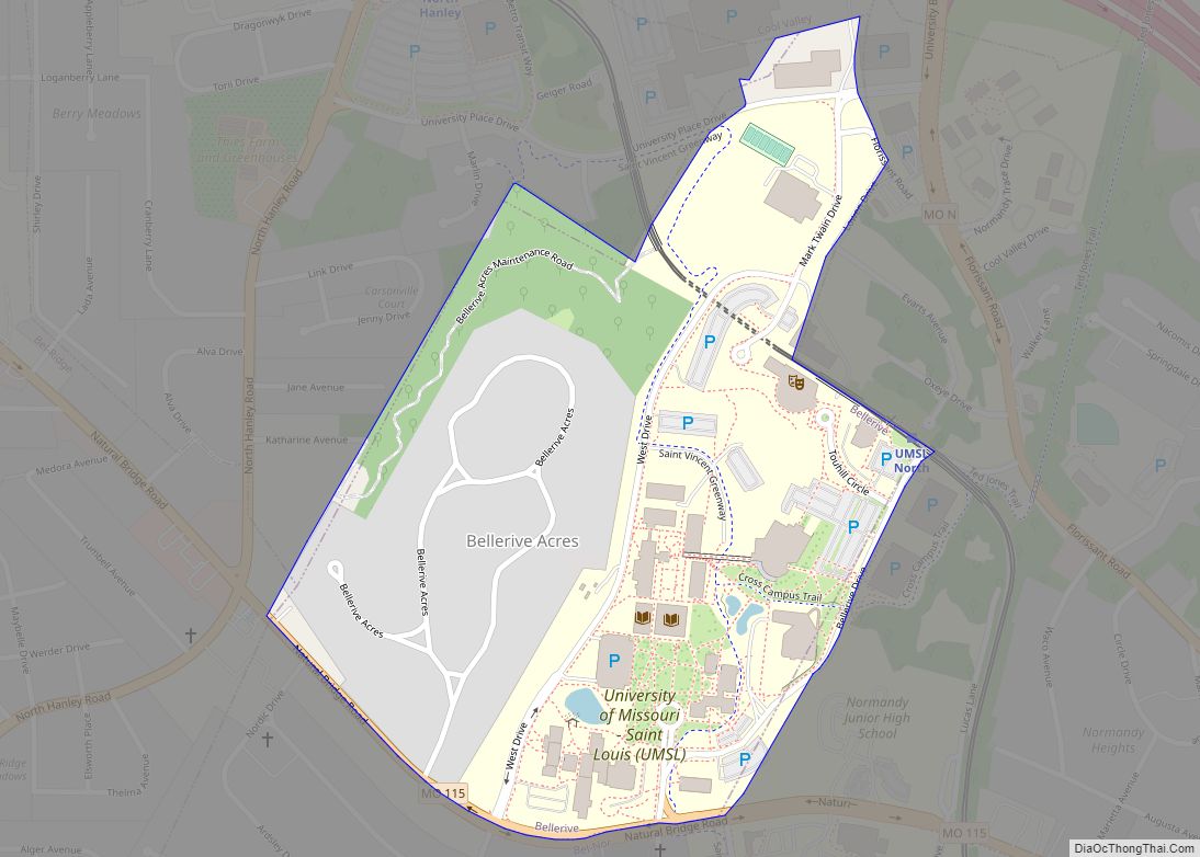 Map of Bellerive Acres city