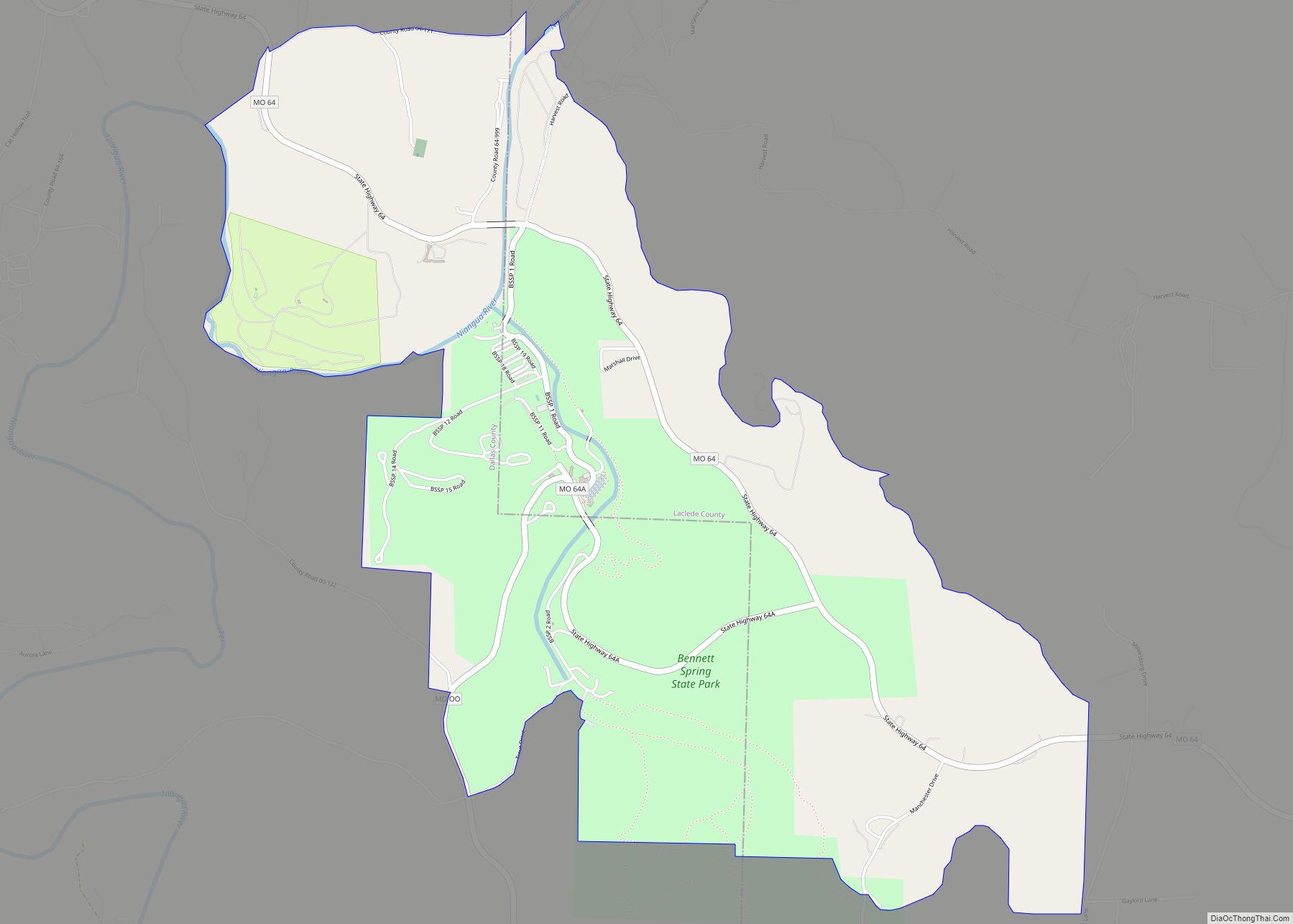 Map of Bennett Springs CDP
