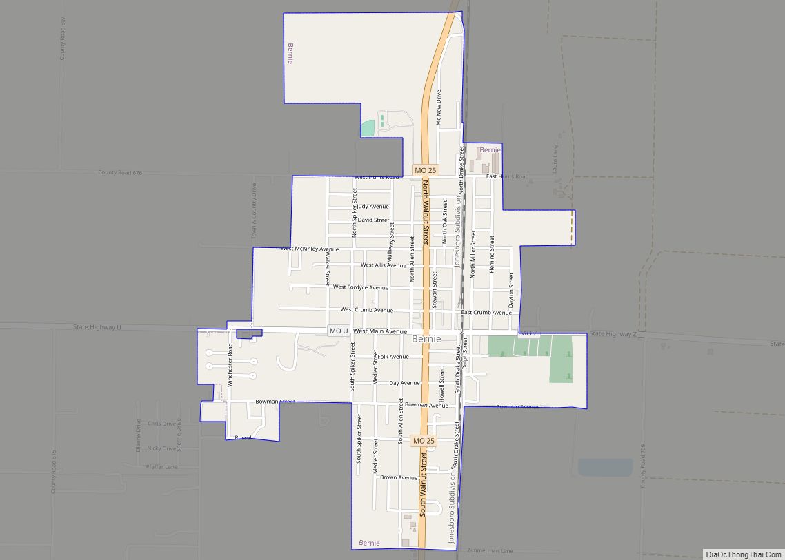 Map of Bernie city