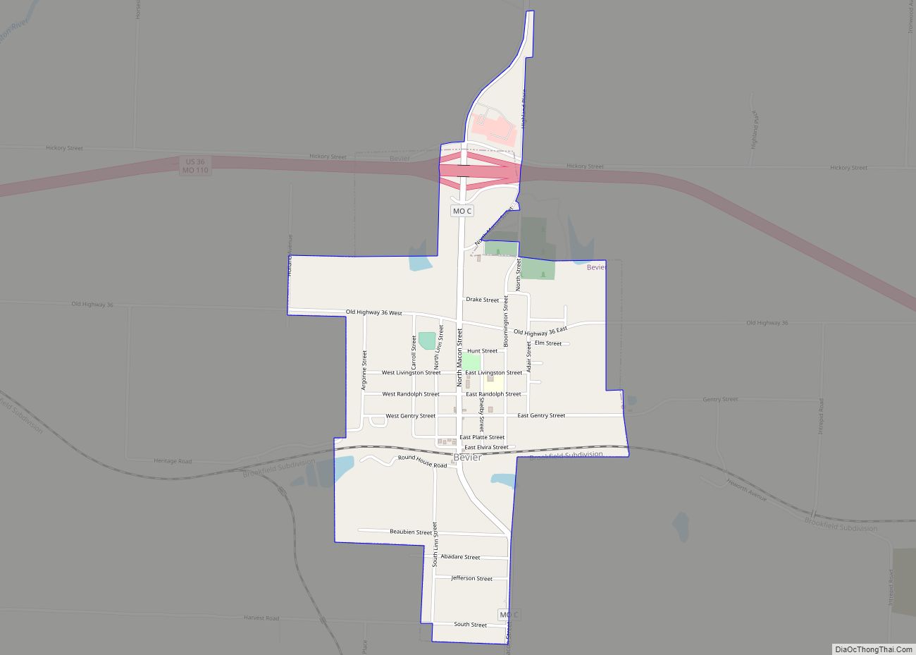 Map of Bevier city