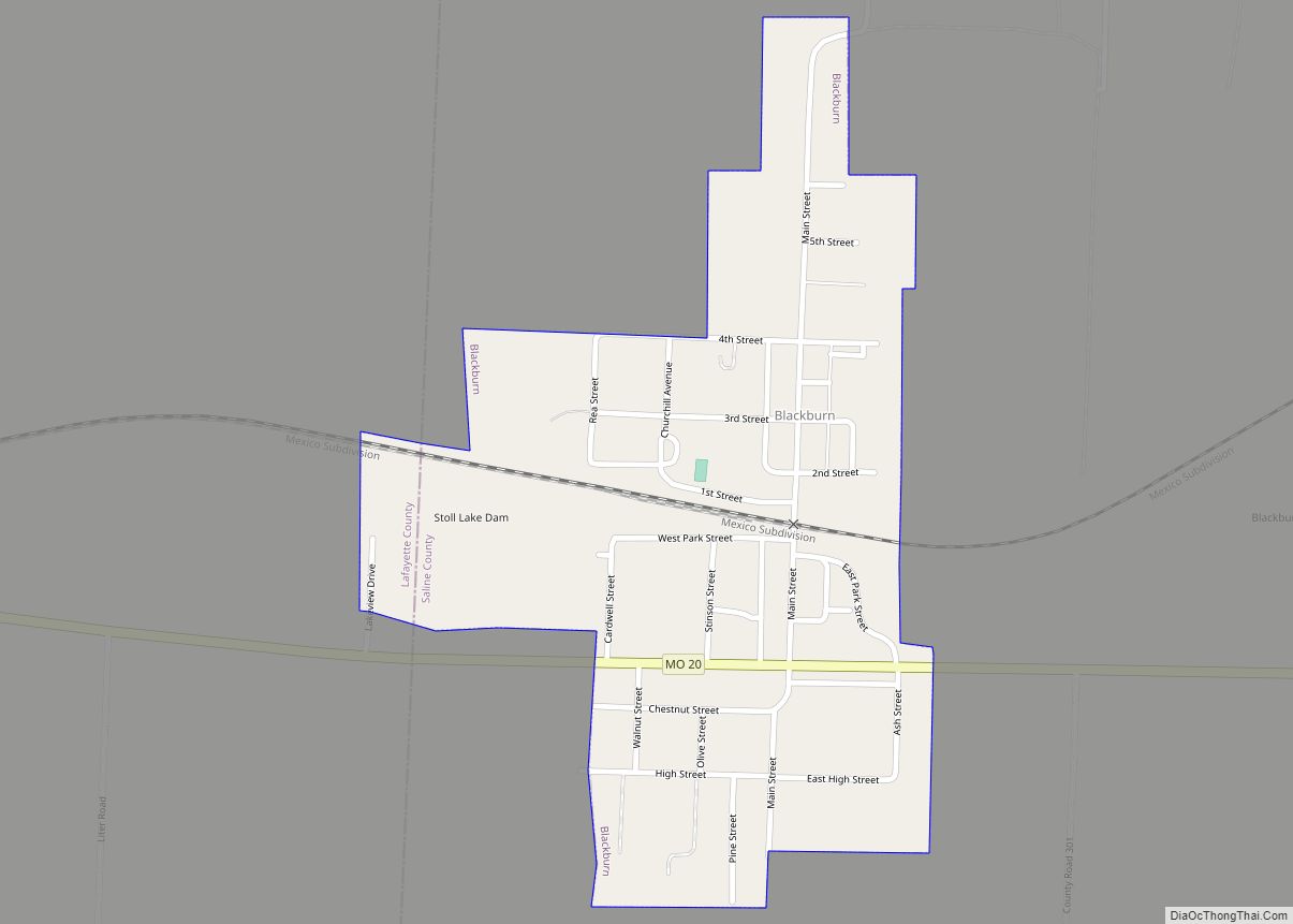 Map of Blackburn city, Missouri