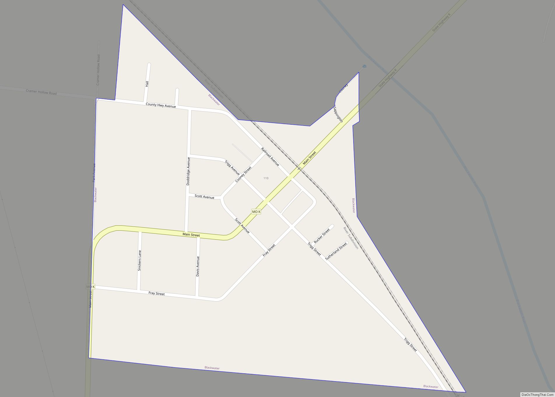 Map of Blackwater city, Missouri