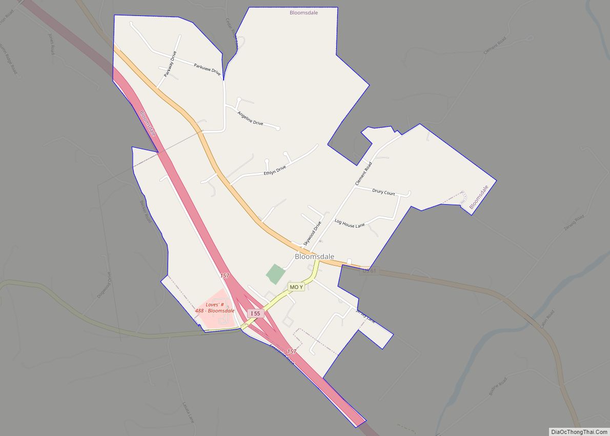 Map of Bloomsdale city