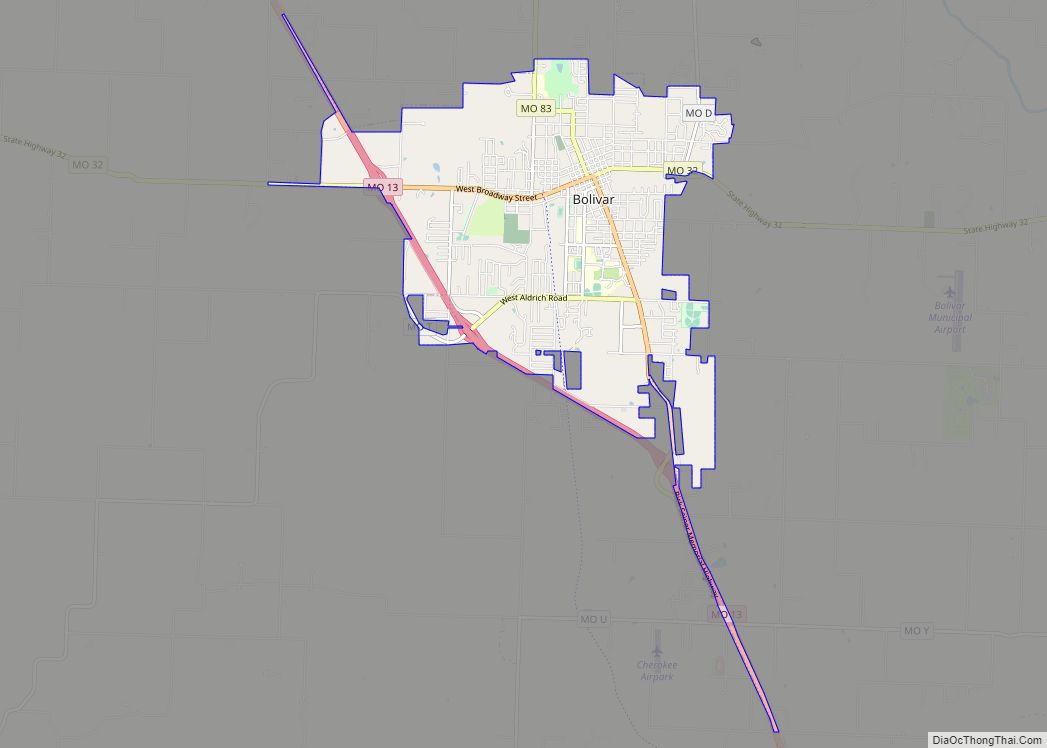 Map of Bolivar city
