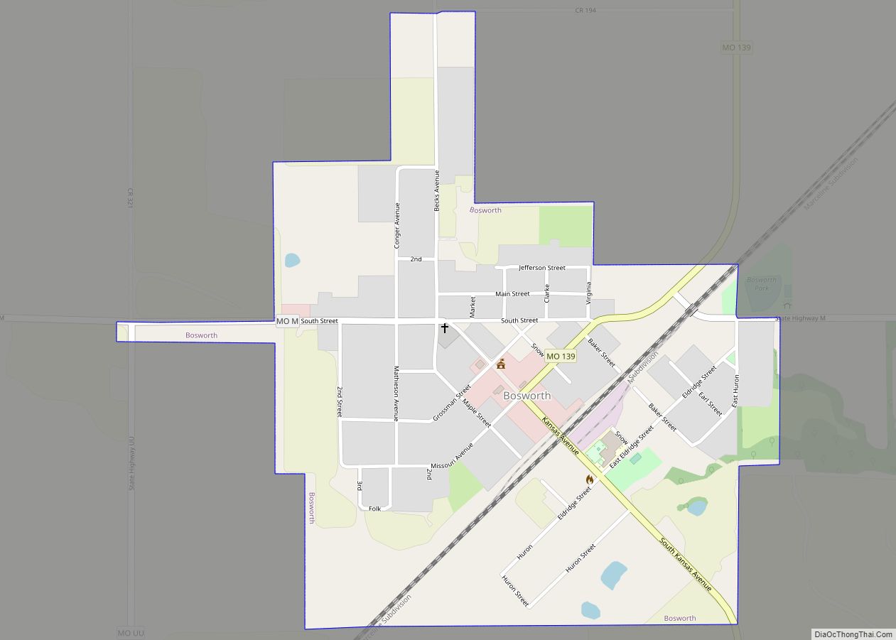 Map of Bosworth city