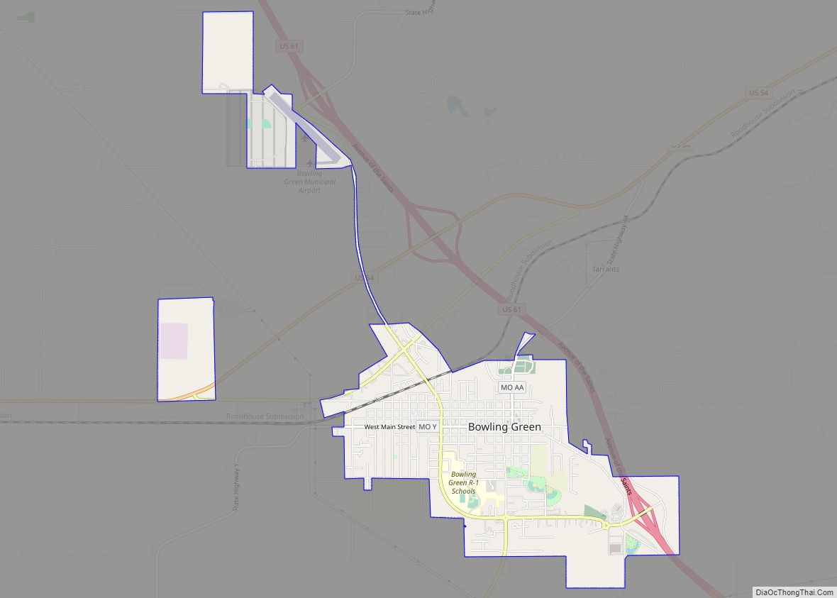 Map of Bowling Green city, Missouri