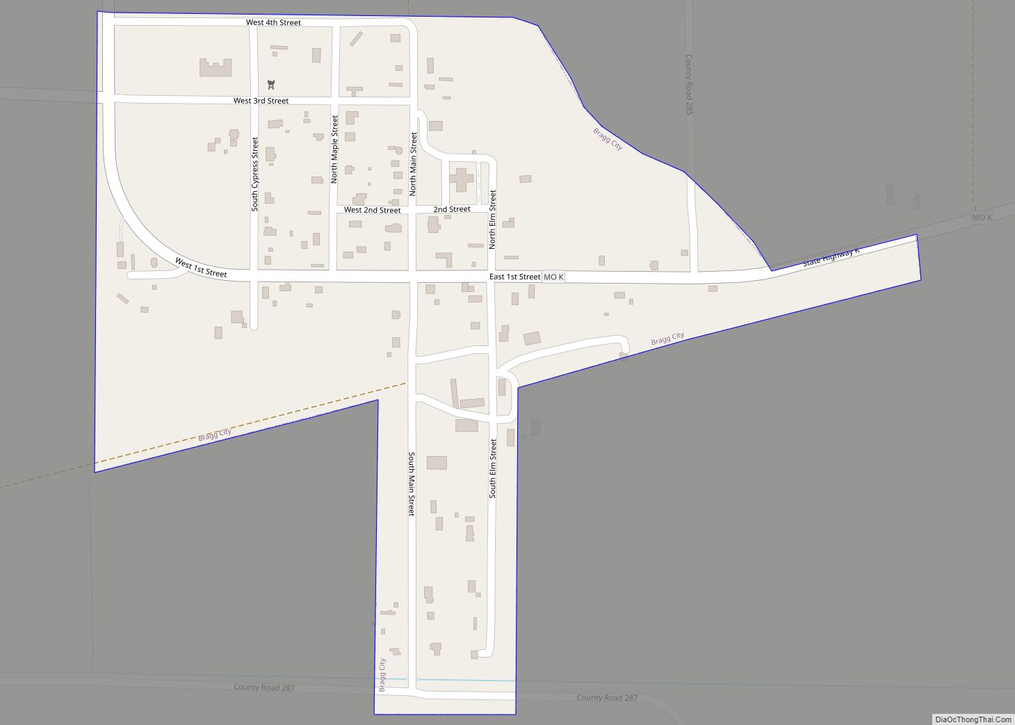 Map of Bragg City town