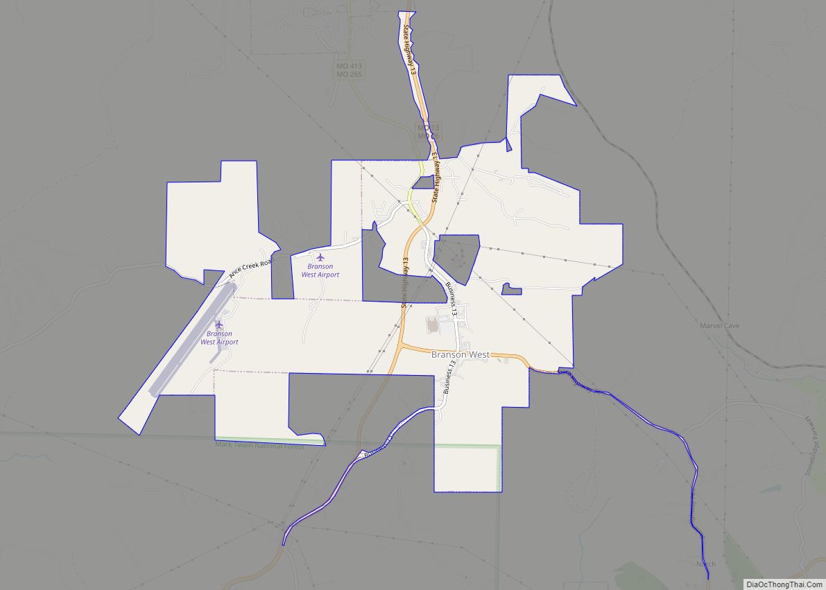 Map of Branson West city