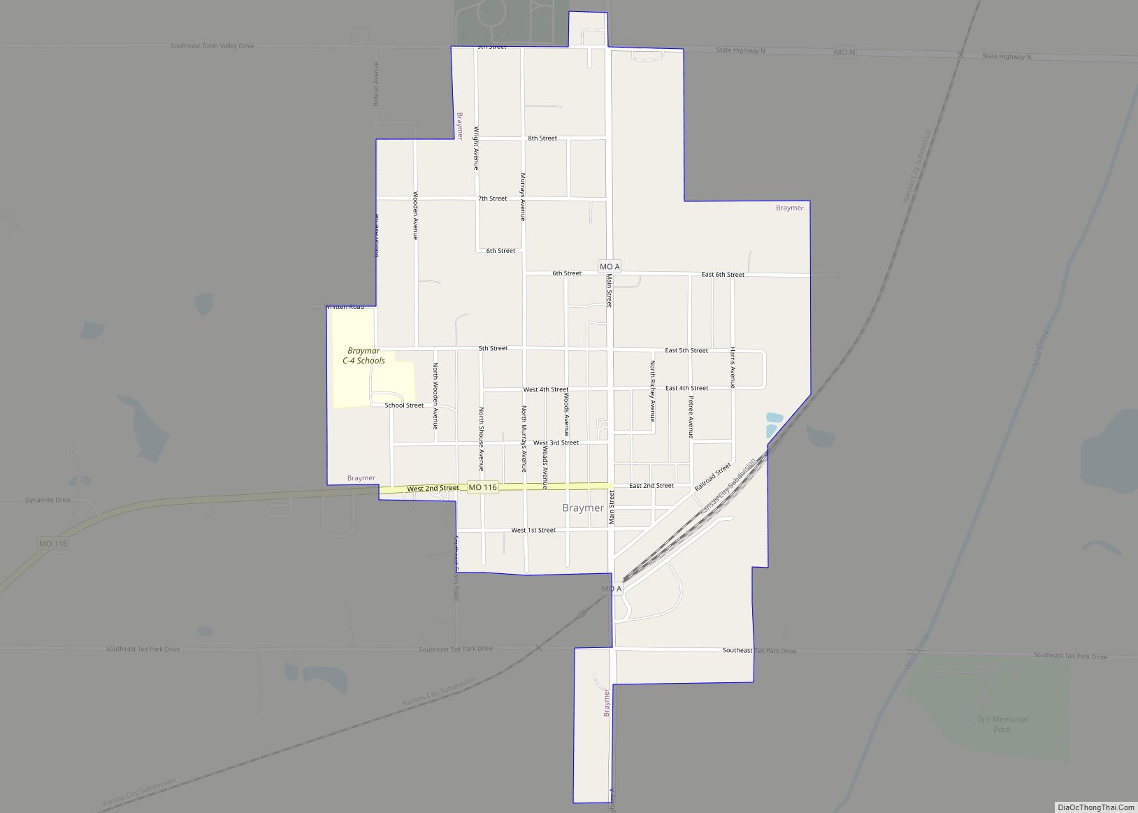 Map of Braymer city