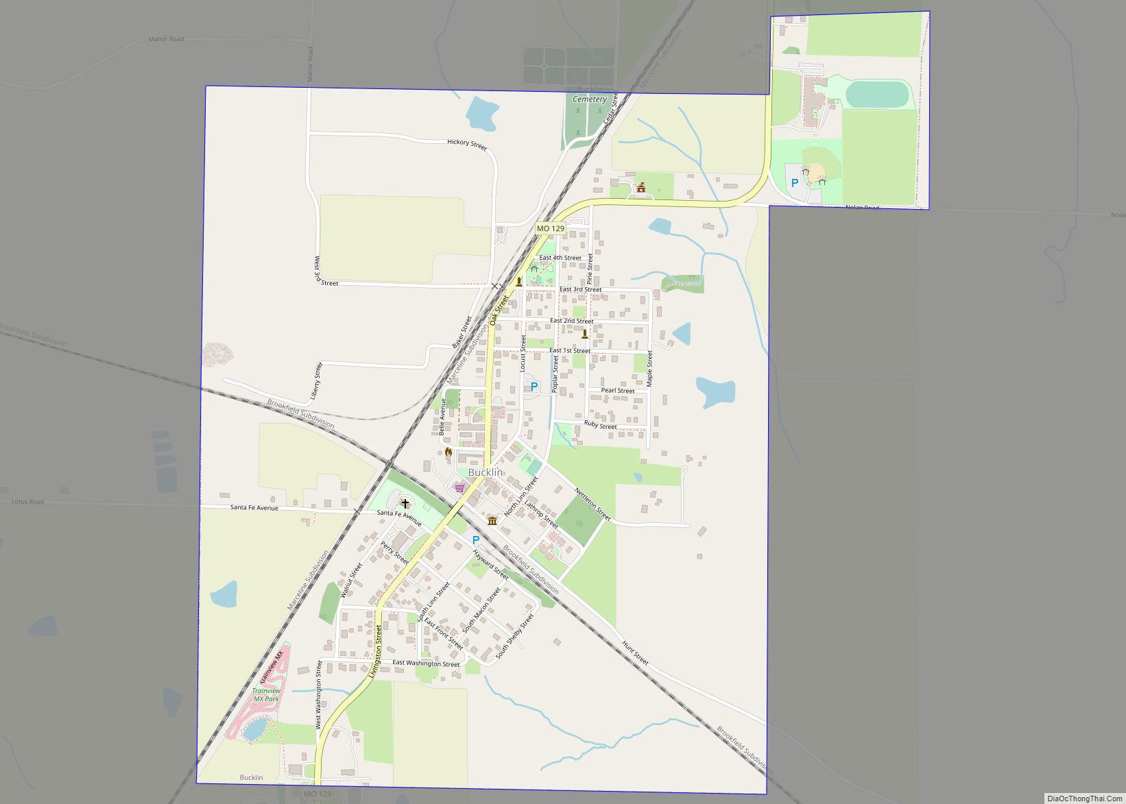 Map of Bucklin city, Missouri