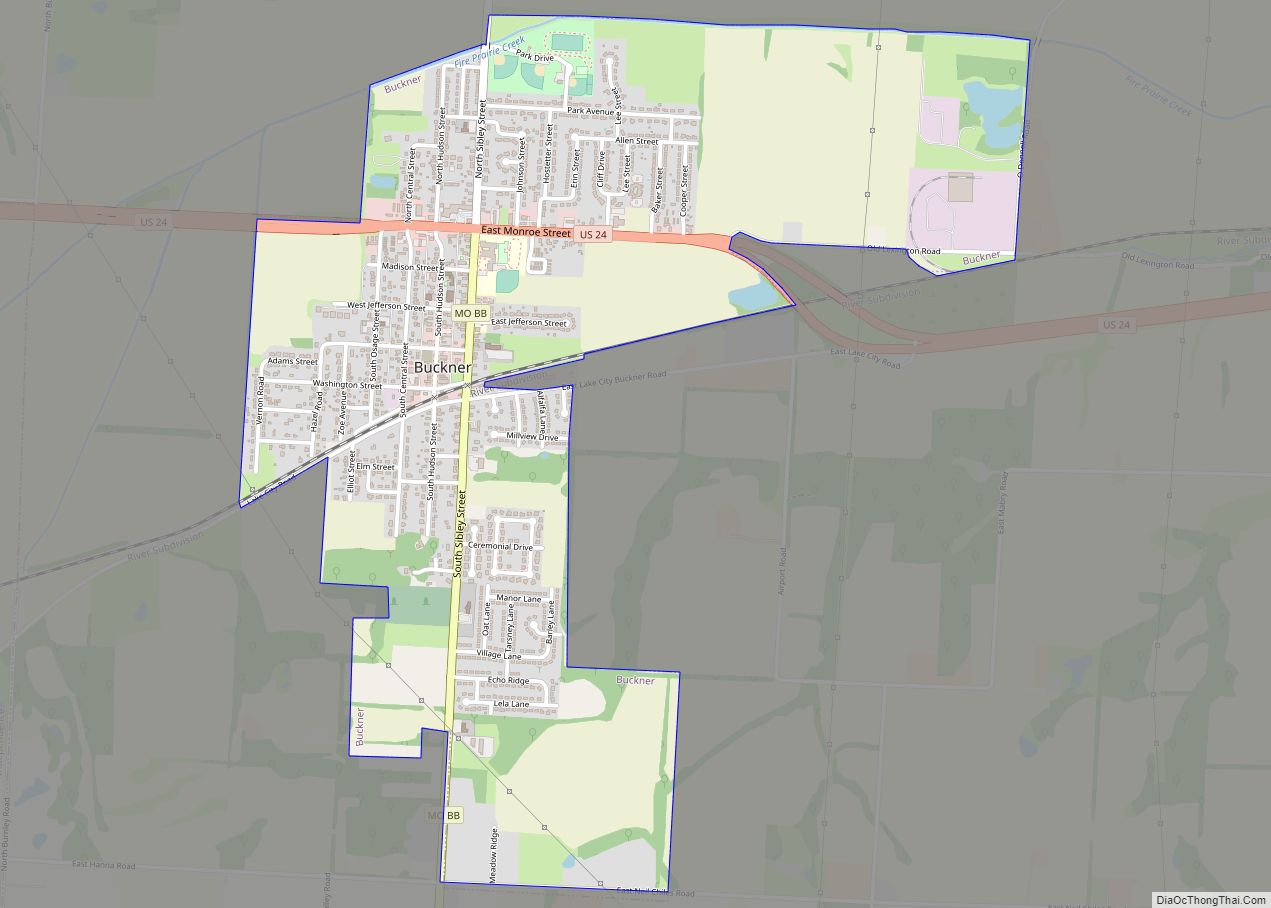 Map of Buckner city, Missouri