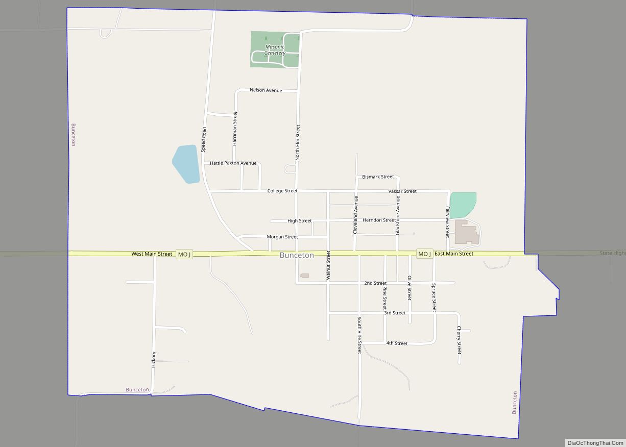 Map of Bunceton city