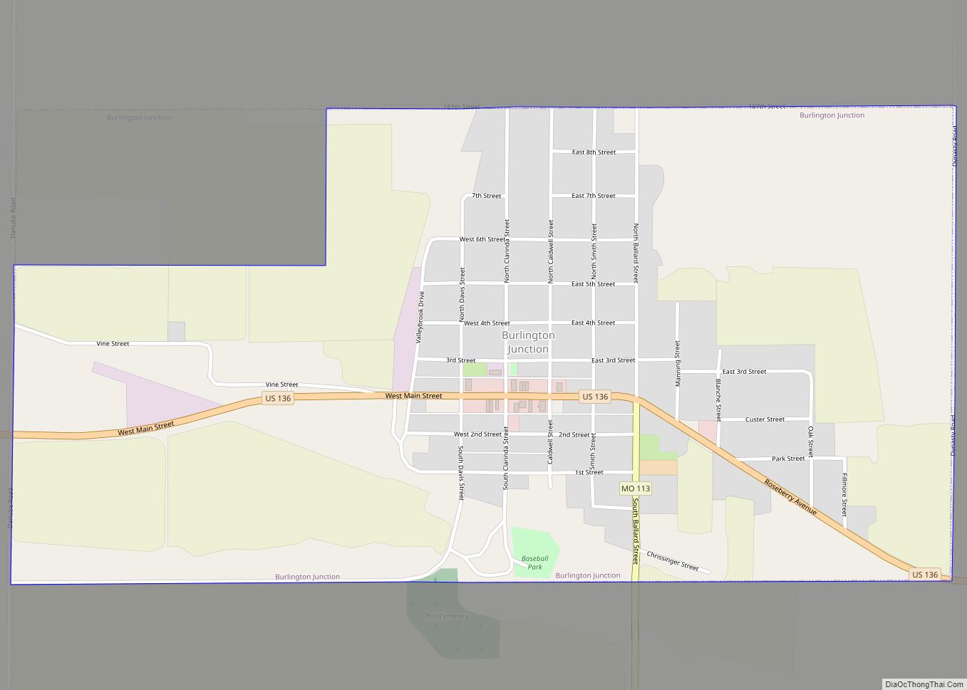 Map of Burlington Junction city