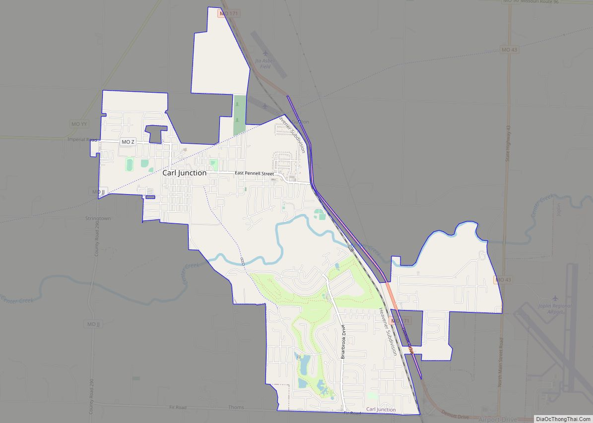 Map of Carl Junction city