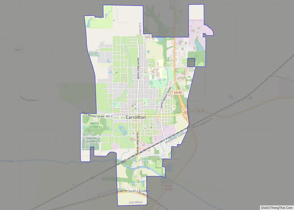 Map of Carrollton city, Missouri