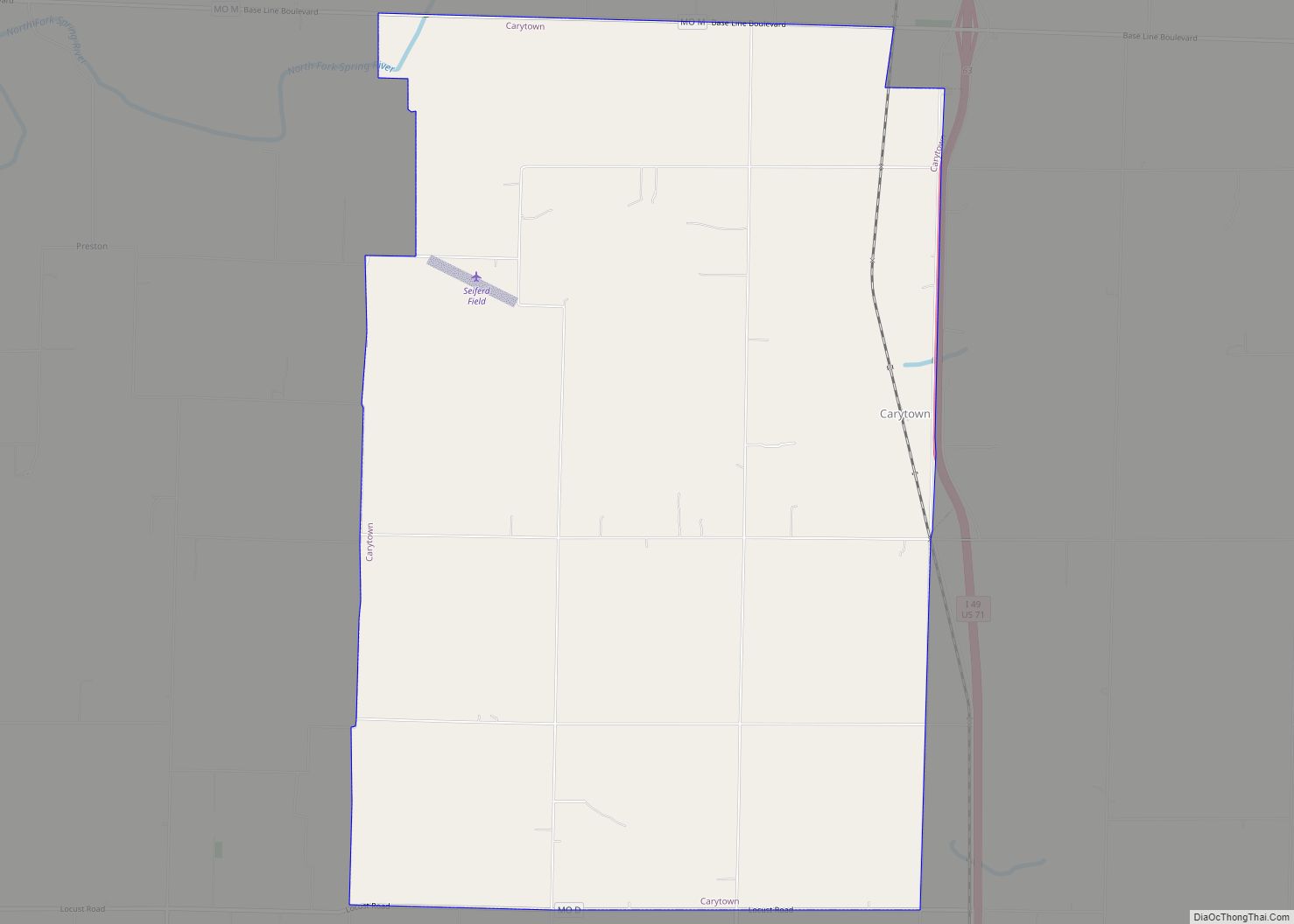 Map of Carytown city
