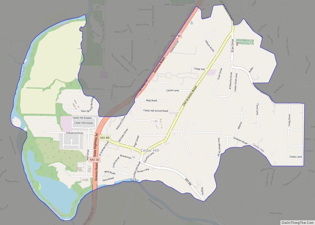 Map of Cedar Hill CDP