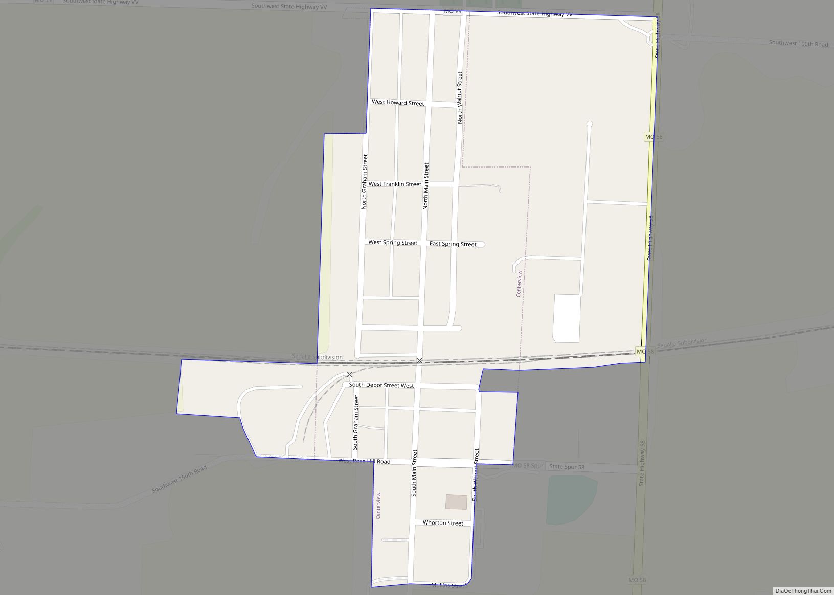 Map of Centerview city