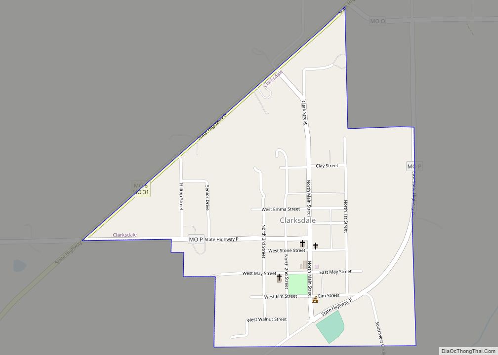 Map of Clarksdale city