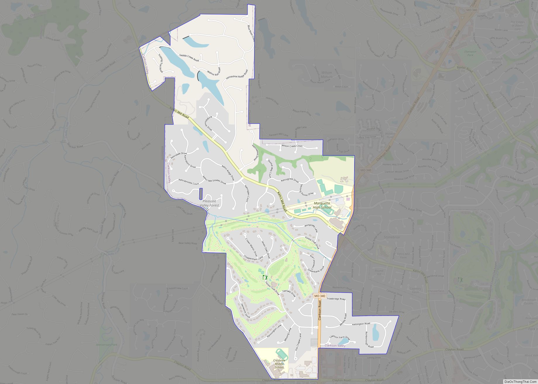 Map of Clarkson Valley city