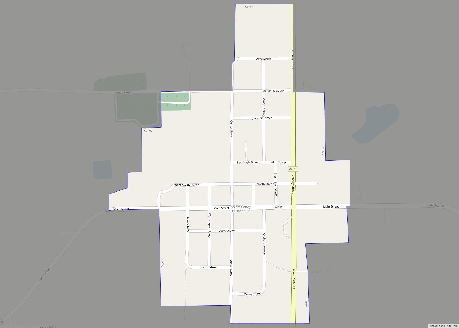 Map of Coffey city