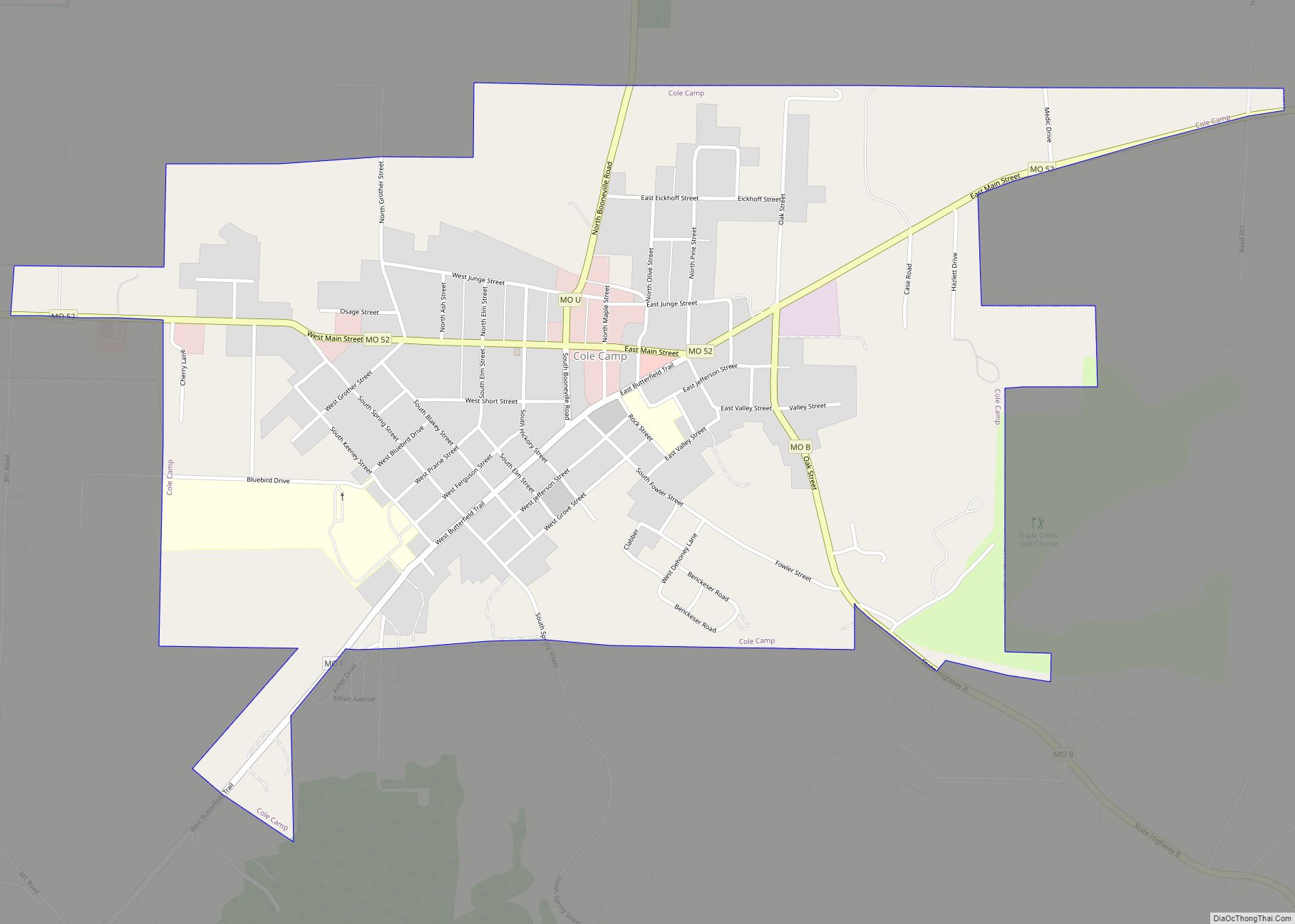Map of Cole Camp city