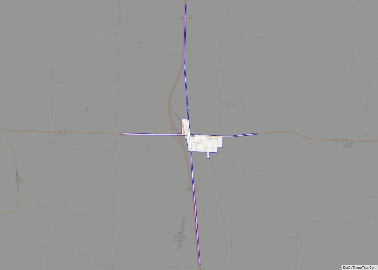 Map of Collins village, Missouri