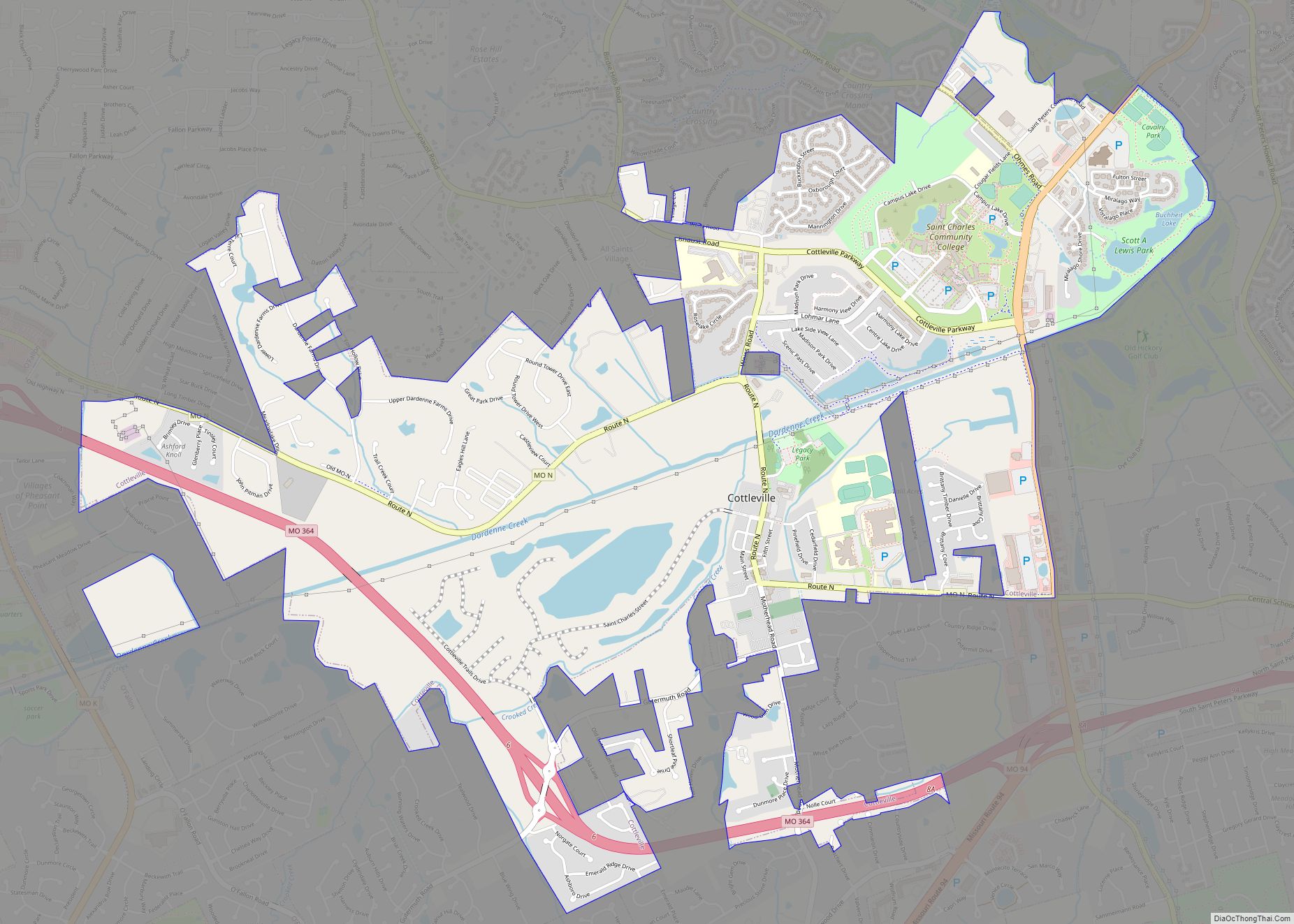 Map of Cottleville city