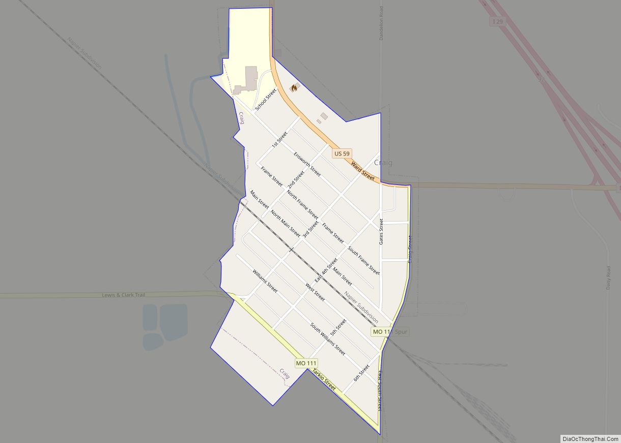 Map of Craig city, Missouri