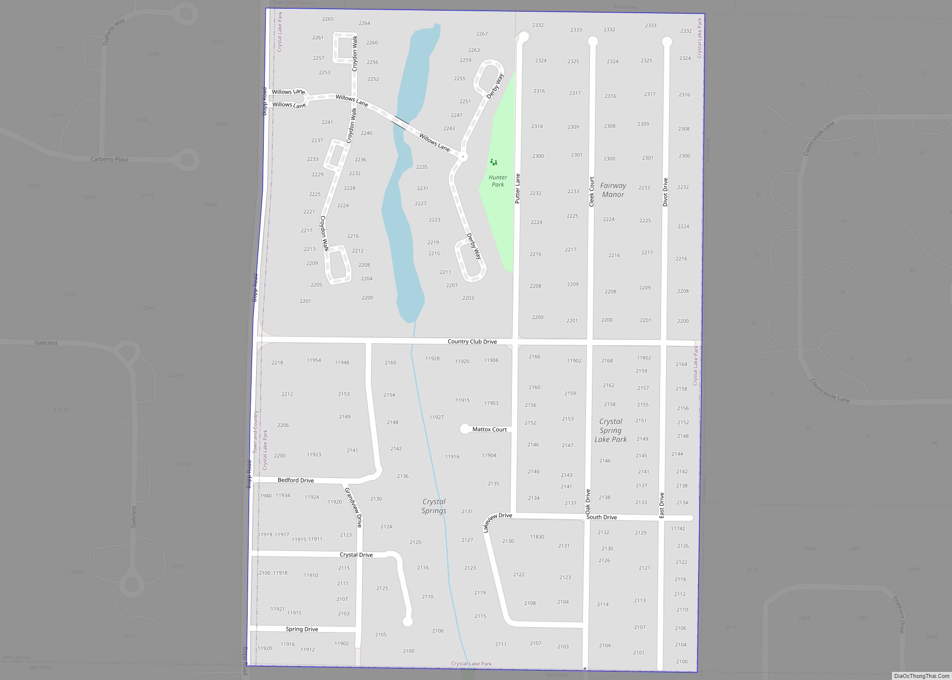 Map of Crystal Lake Park city