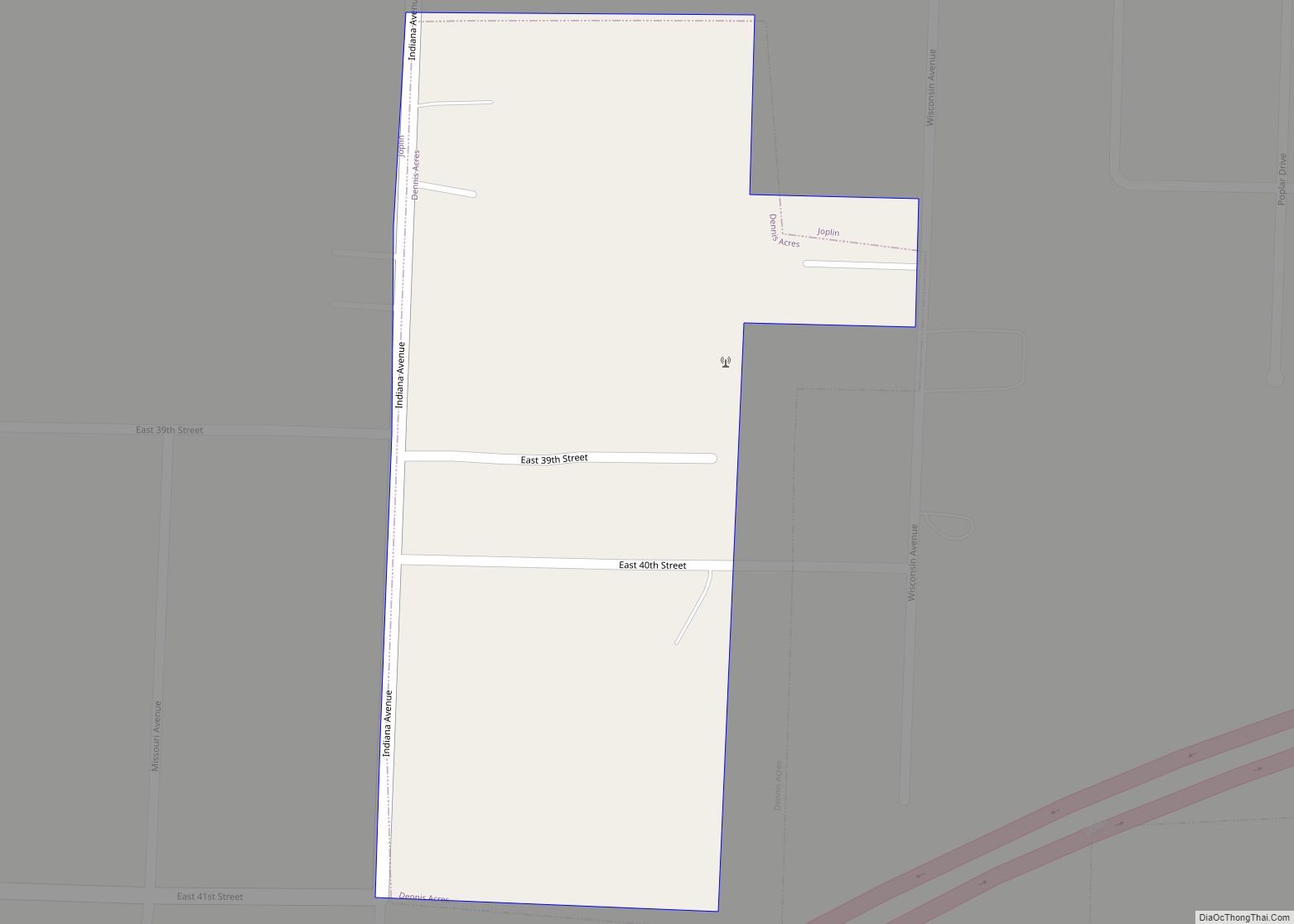 Map of Dennis Acres village
