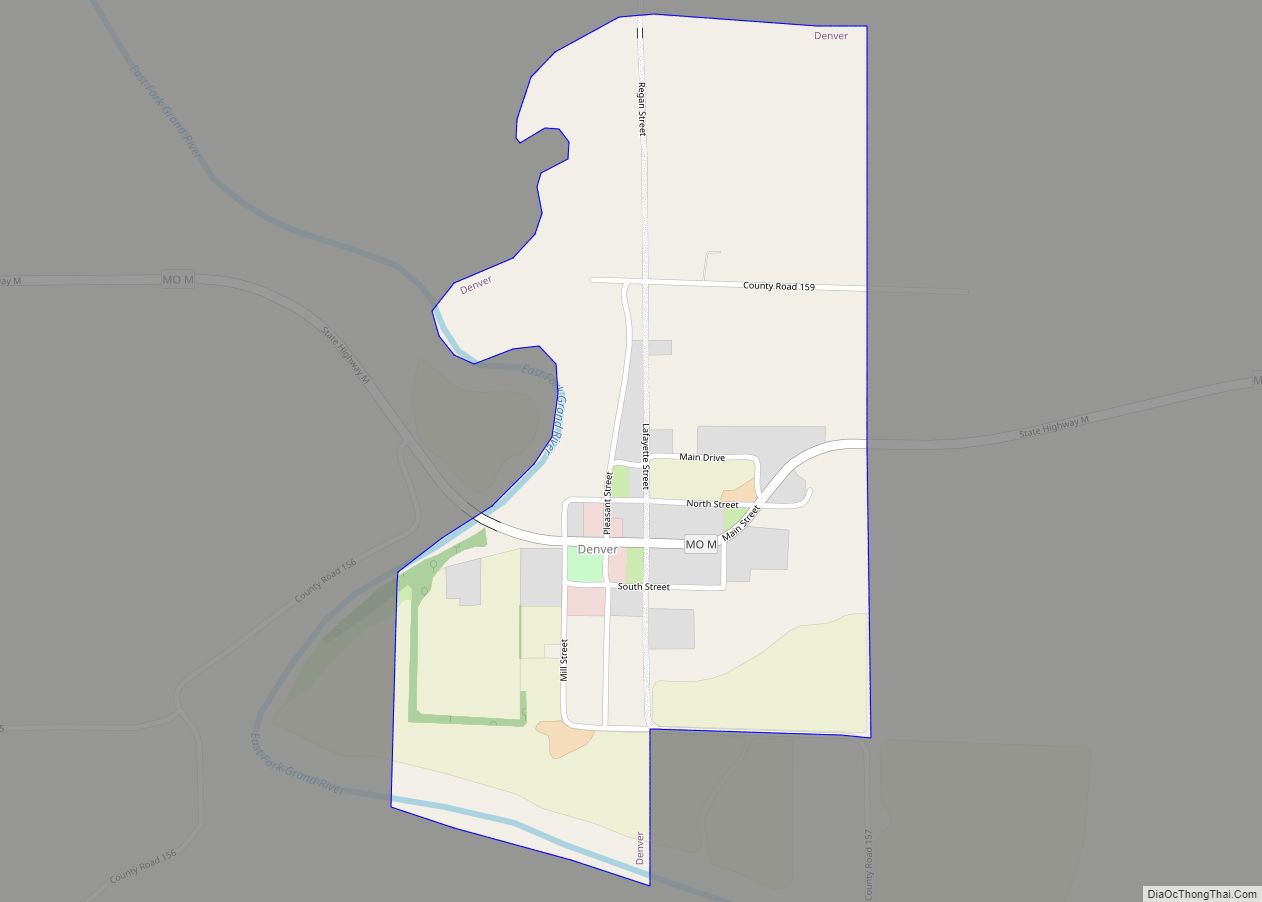 Map of Denver village, Missouri